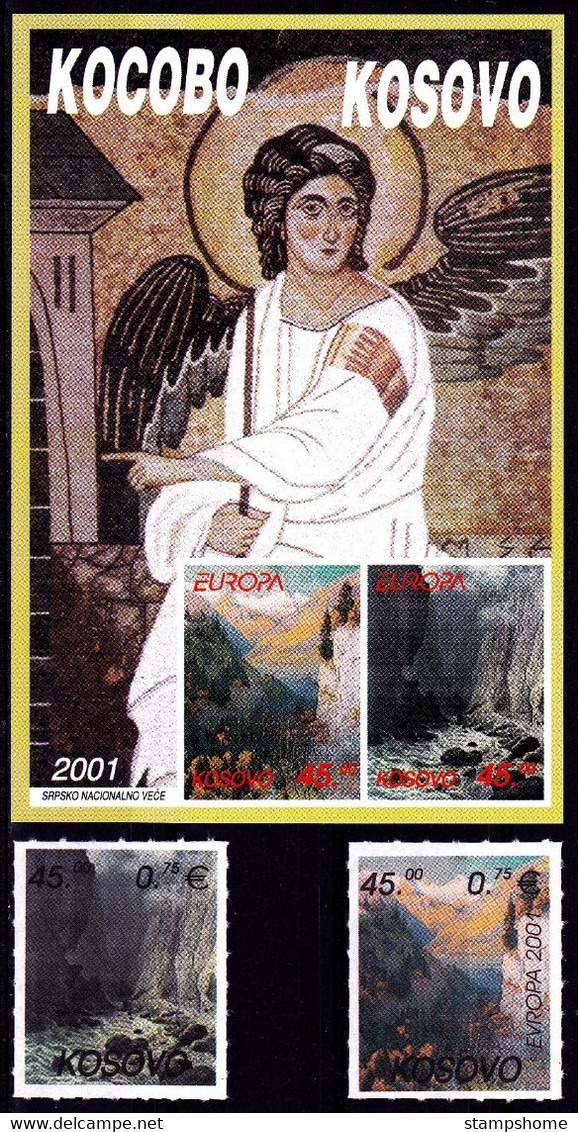 Europa Cept - 2001 - Kosovo - 1.Mini S/Sheet+1.Set - (Local Issue) ** MNH - 2001