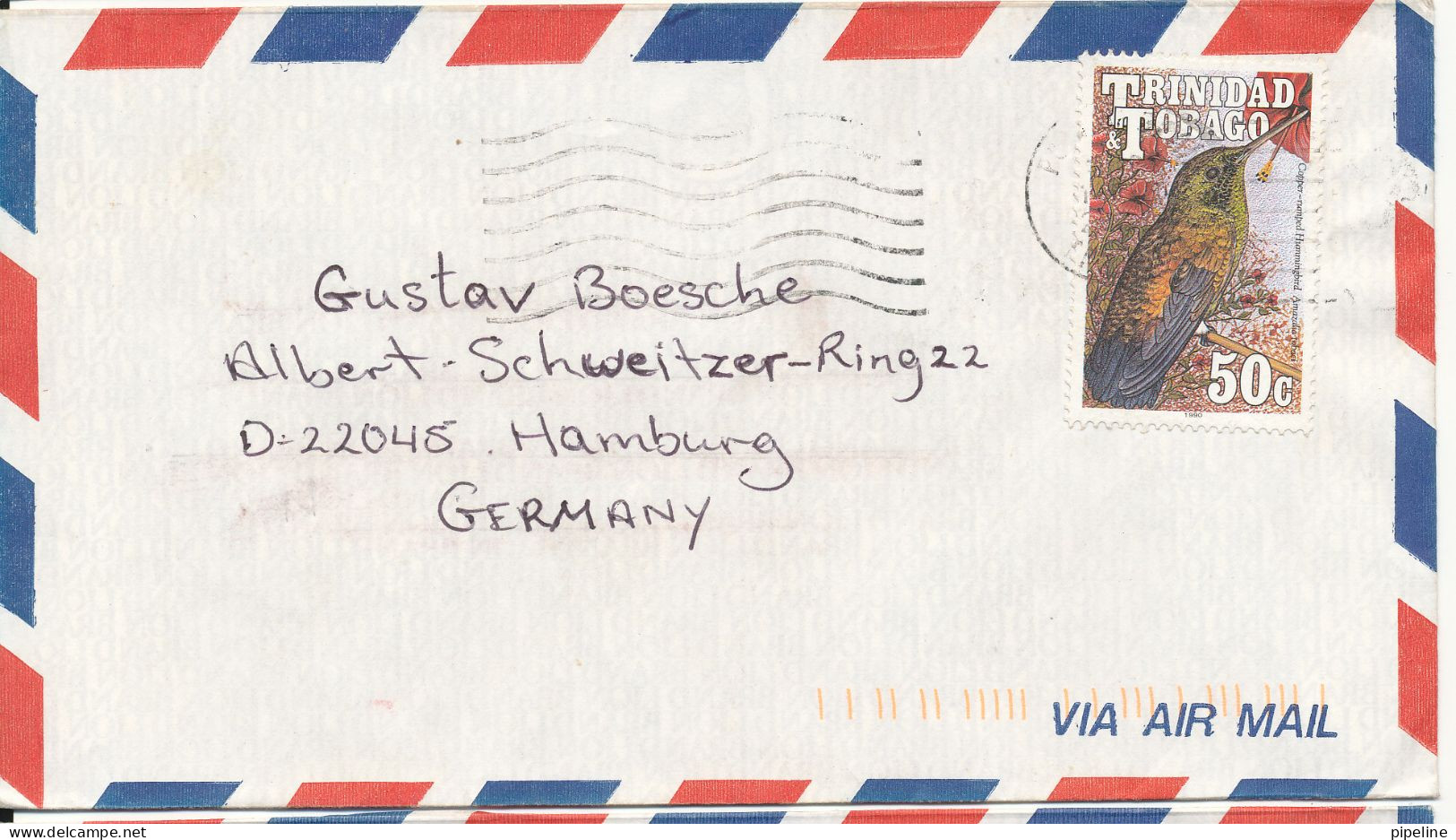 Trinidad & Tobago Air Mail Cover Sent To Germany Single Franked BIRD - Trinité & Tobago (1962-...)