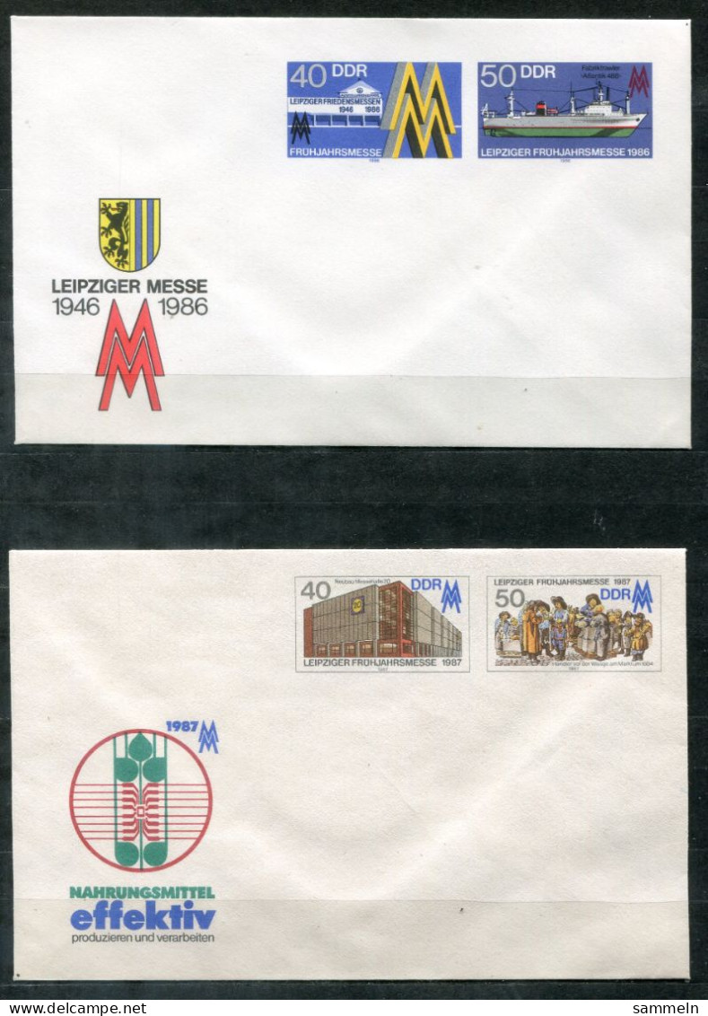 DDR 2 Ungebrauchte Ganzsachen-Umschläge "Leipziger Messe" - GDR / RDA - Umschläge - Ungebraucht