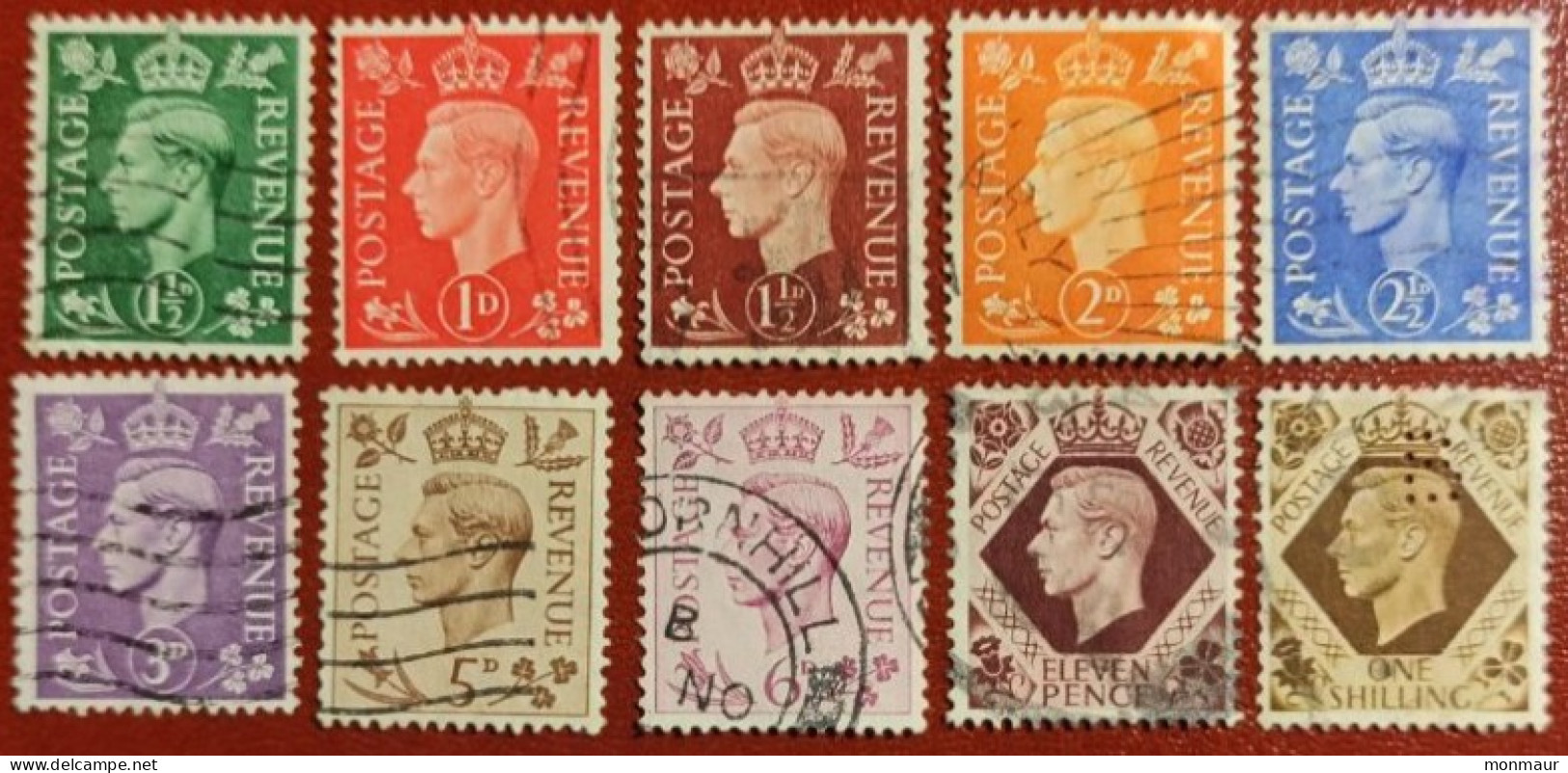 GRAN BRETAGNA  1937 GEORGE VI  YT 209-210-211-212-213-214-216-217-221-222 - Used Stamps