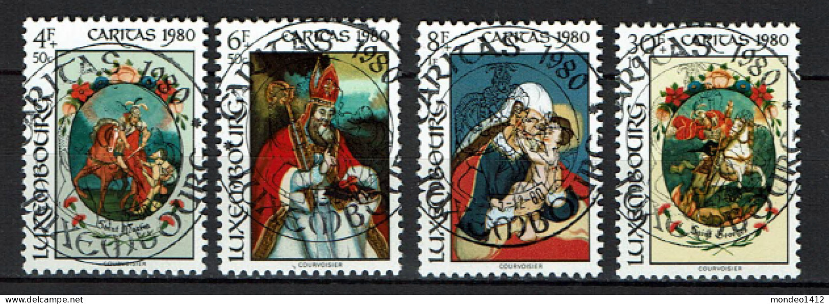 Luxembourg 1980 - YT 968/971 - Paintings Under Glass - Caritas Issue - Gebruikt