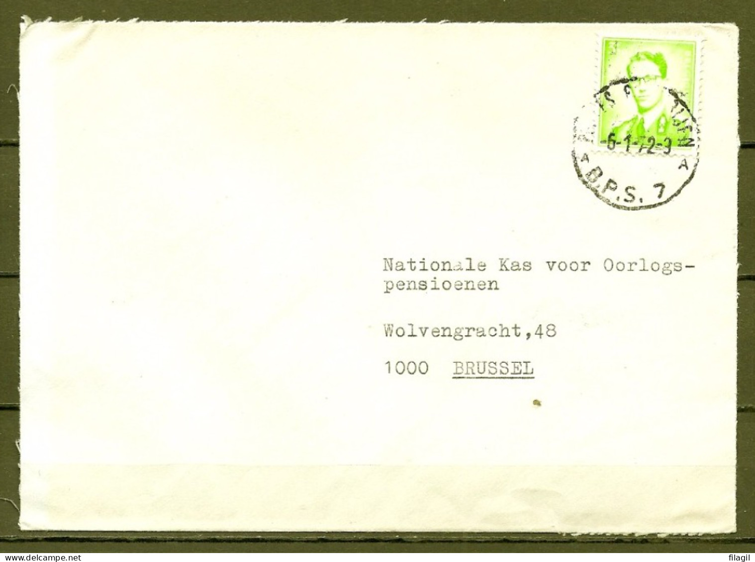 Brief Van Postes-Posterijen B.P.S 7 Naar Bruxelles - 1953-1972 Lunettes