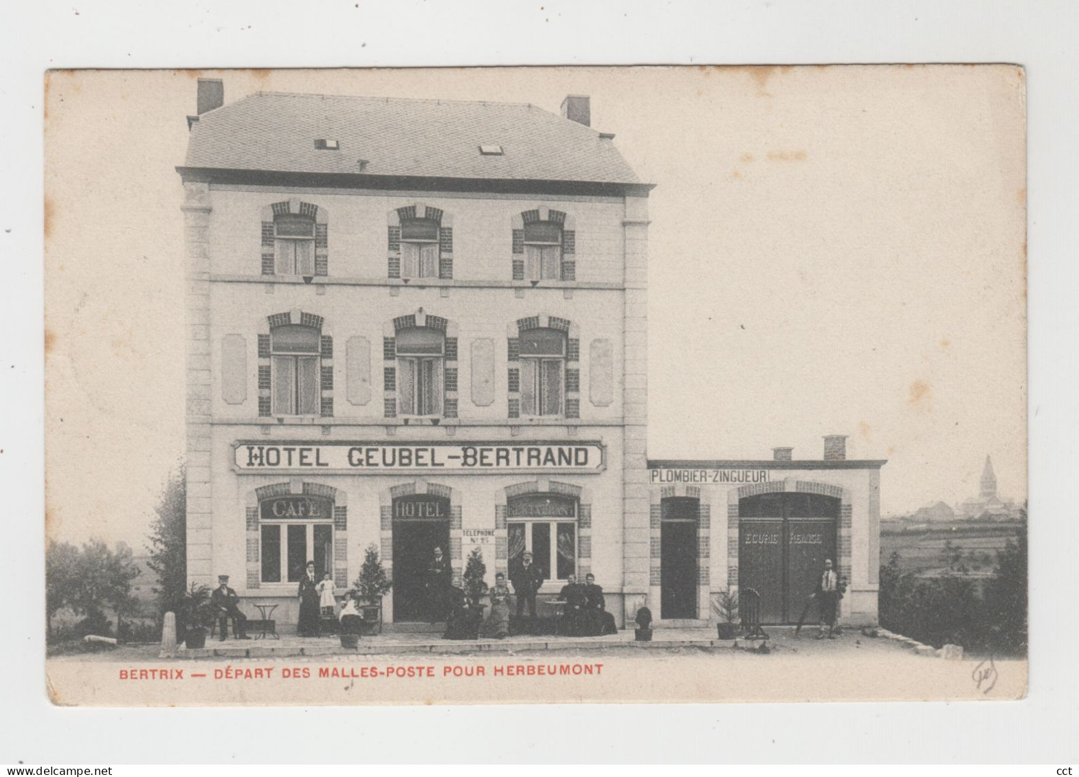 Bertrix   Départ Des Malles-poste Pour Herbeumont   (Hotel Geubel-Bertrand) - Bertrix