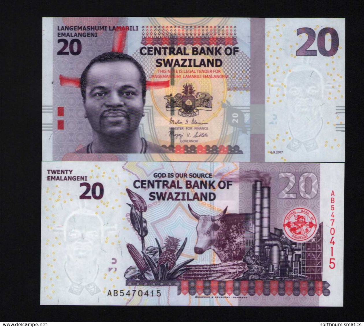 Swaziland 20 Emalangeni 06.09.2017 Unc - Swasiland