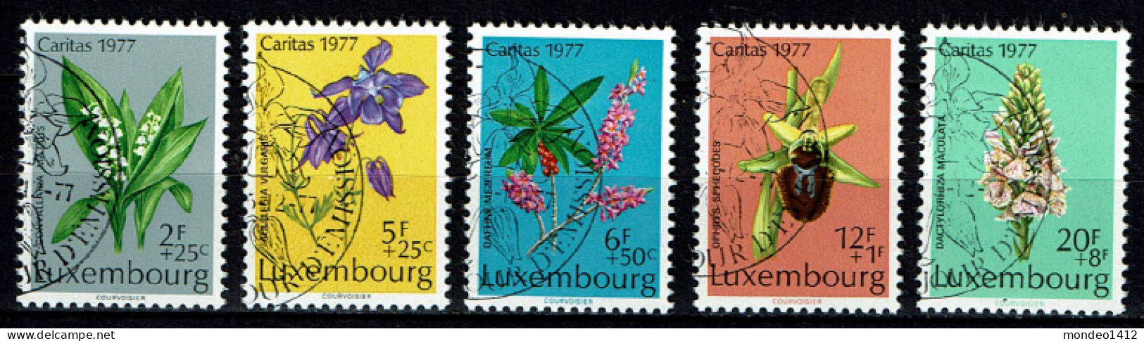 Luxembourg 1977 - YT 907/911 - Protected Plants - Charity Issue, Fleurs Protégées, Geschützte Blumen, Beschermde Bloemen - Usati