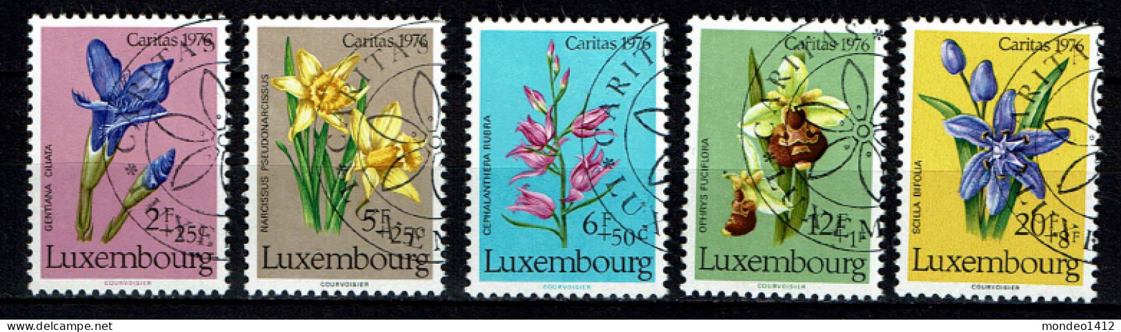 Luxembourg 1976 - YT 886/890 - Protected Plants - Charity Issue, Fleurs Protégées, Geschützte Blumen, Beschermde Bloemen - Gebruikt