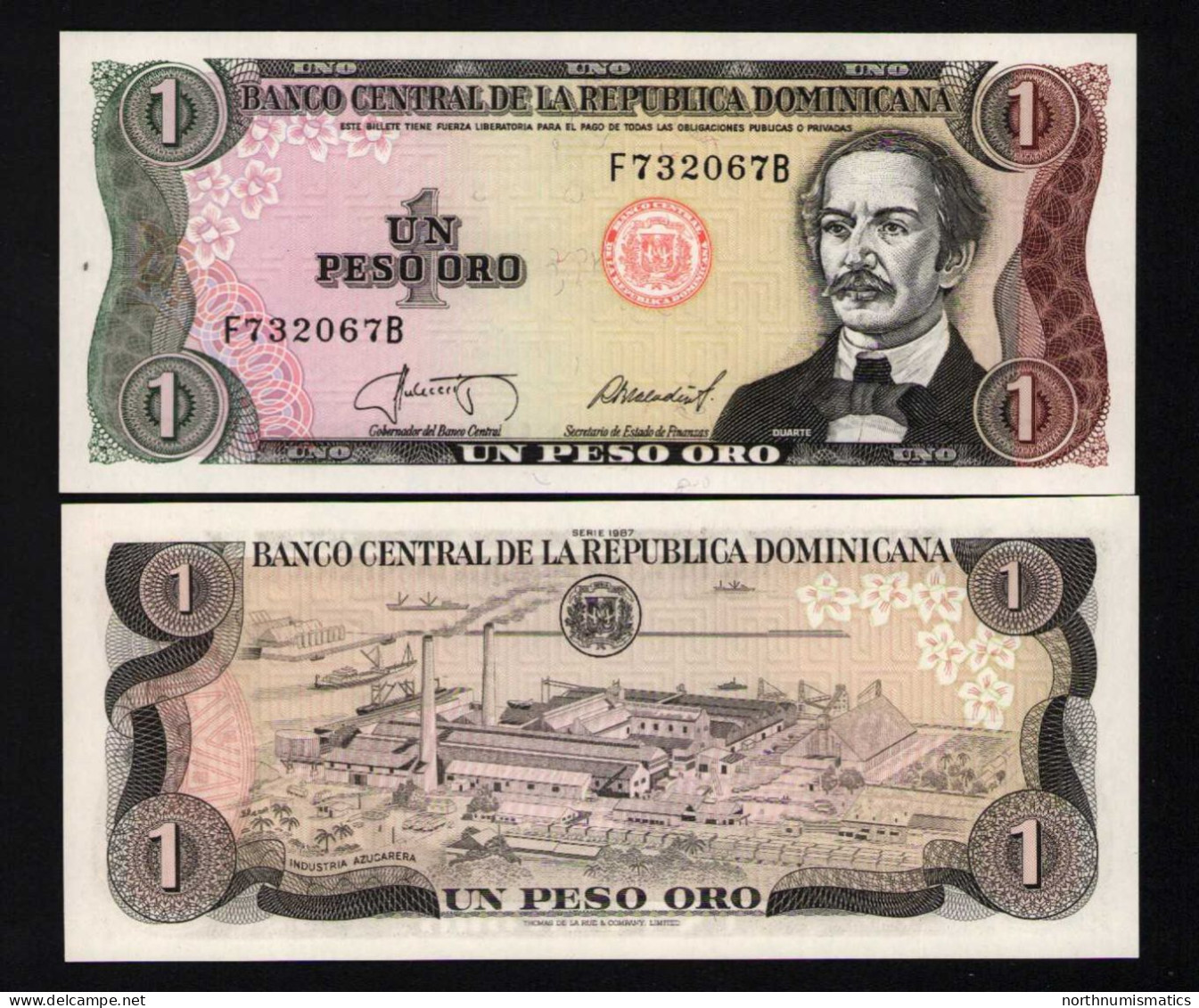 Dominicana 1 Peso 1987 Unc - República Dominicana