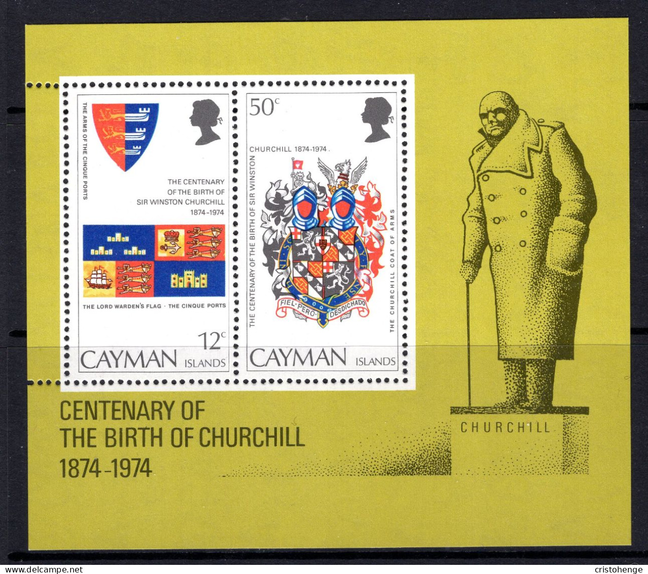 Cayman Islands 1974 Birth Centenary Of Sir Winston Churchill MS MNH (SG MS382) - Cayman Islands