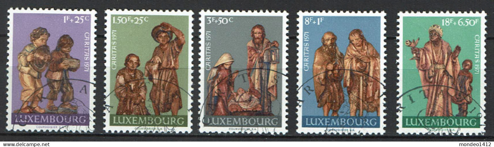 Luxembourg 1971 - YT 786/790 - Nativity, Charity Issue, Statuettes En Bois - Used Stamps