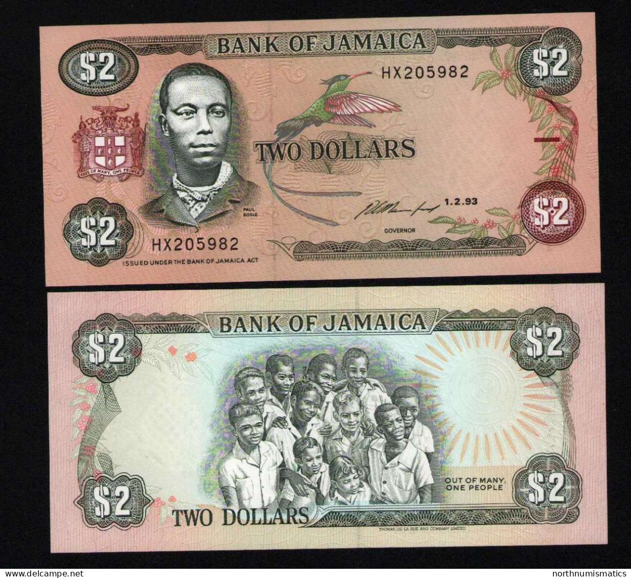 Jamaica 2$ Dollars 1.2.93 Unc - Jamaique