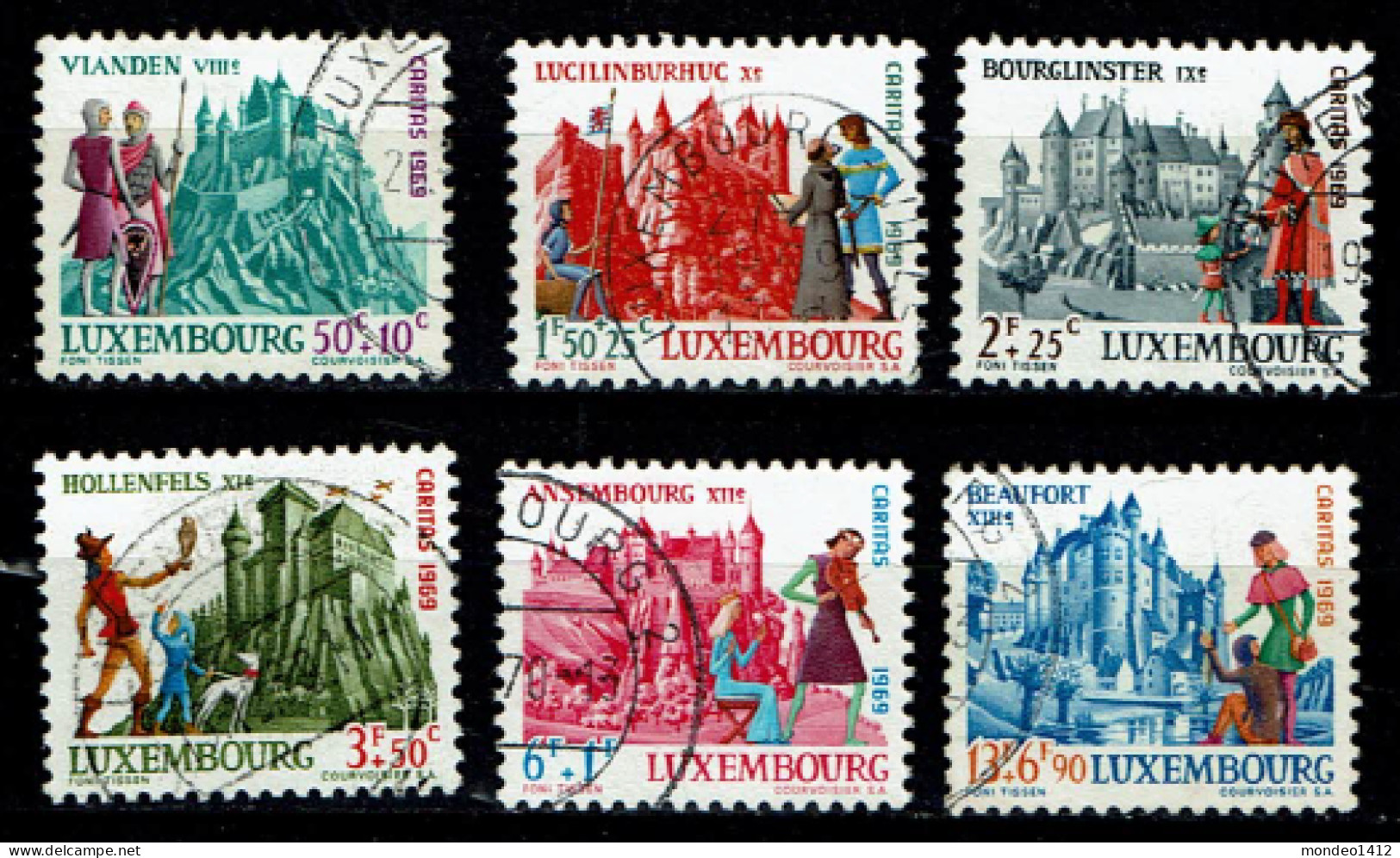 Luxembourg 1969 - YT 748/753 - Castles - Charity Issue, Demeures Féodales - Usati