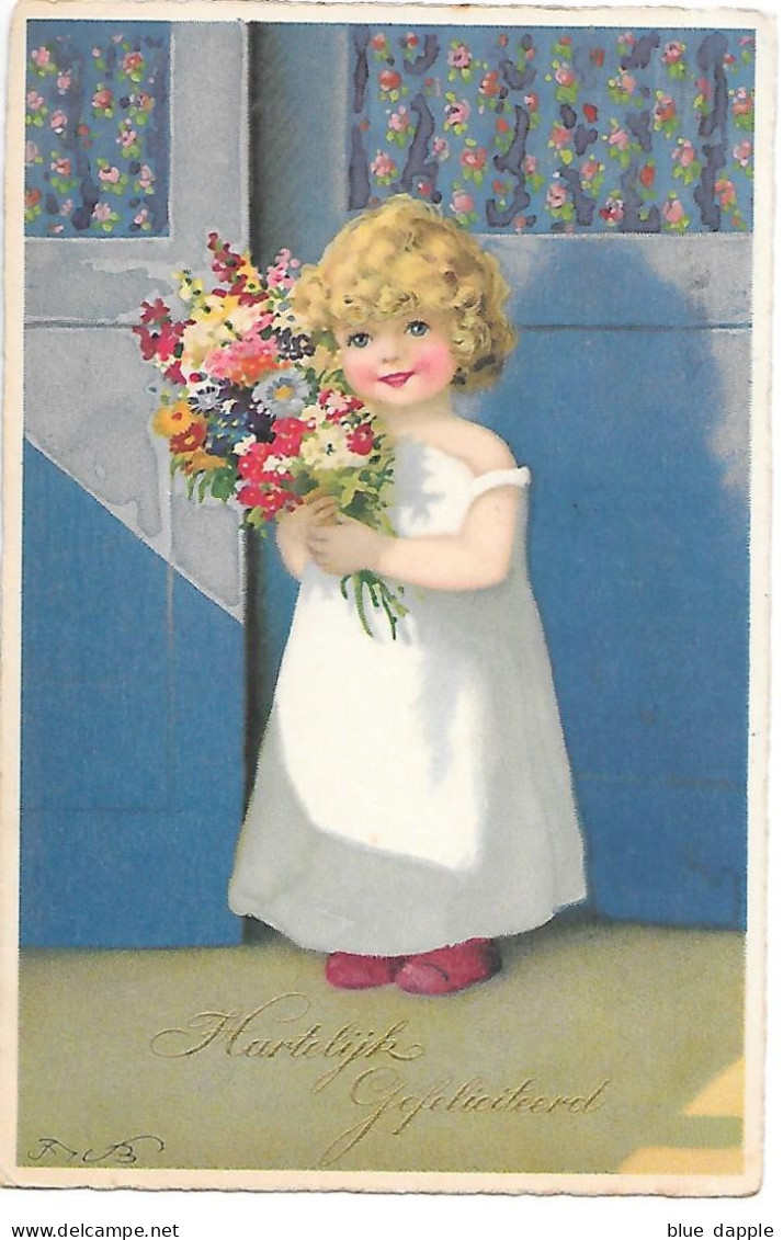 Illustrator - F. Baumgarten - Lovely Girl With Flowers, Fille Avec Des Fleurs, Ragazza Con Fiori, Mädchen Mit Blumen - Baumgarten, F.