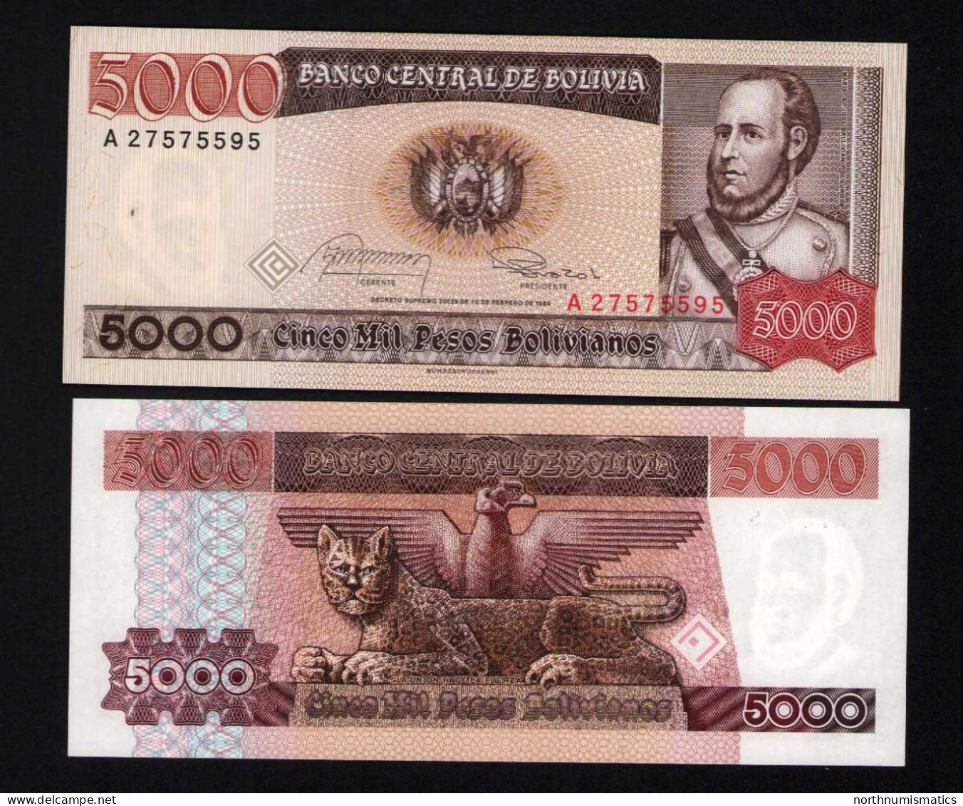 Bolivia 5000 Pesos Unc - Bolivia