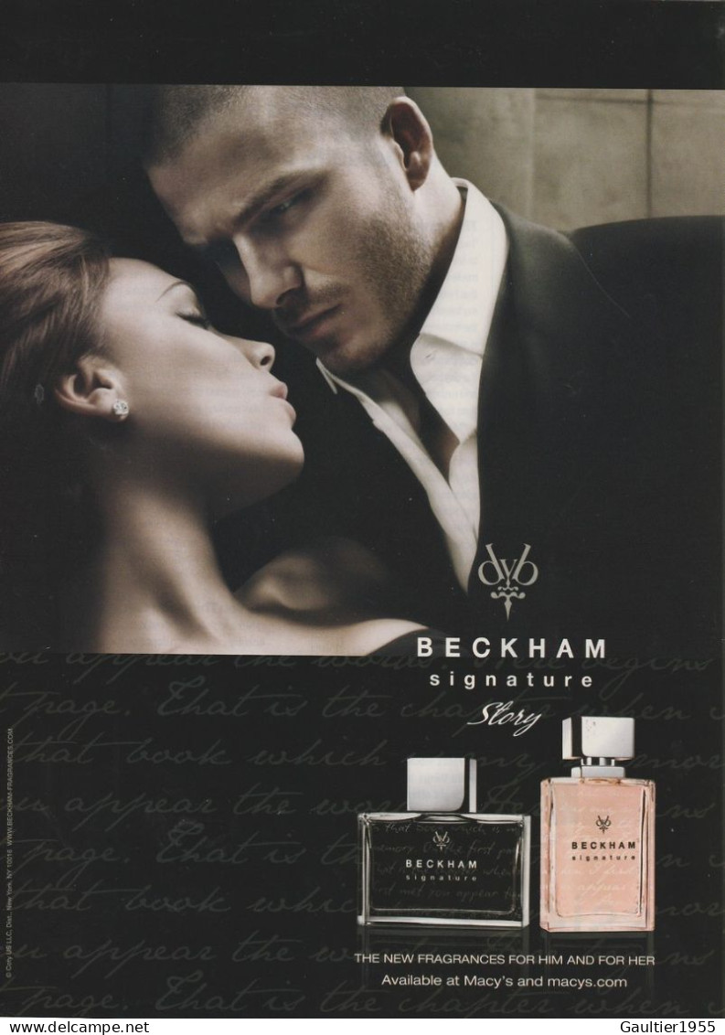 Publicité Papier - Advertising Paper - Signature De David Beckham - Werbung (Zeitschriften)