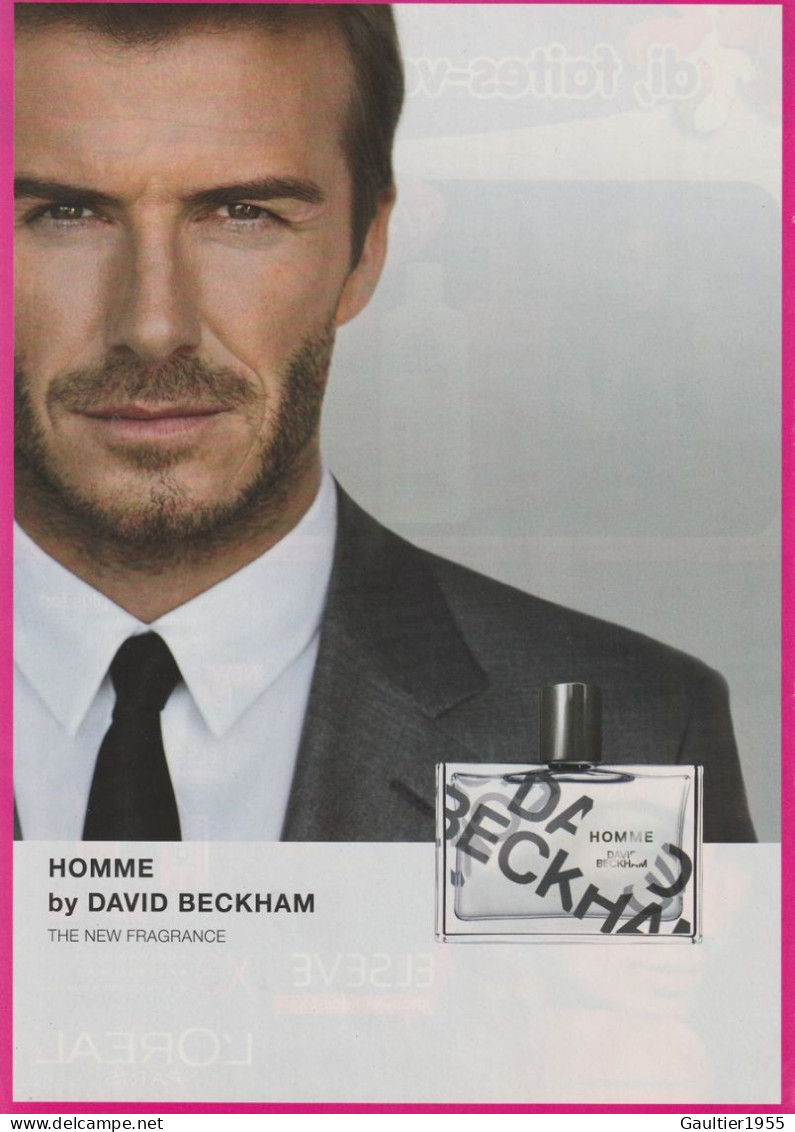 Publicité Papier - Advertising Paper - Homme By David Beckham - Parfumreclame (tijdschriften)