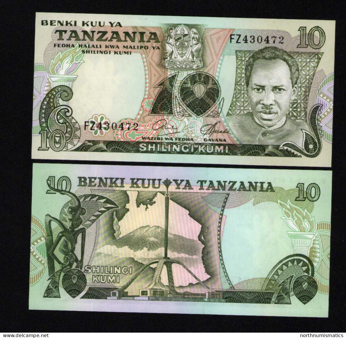 Tanzania 10 Shiling Unc - Tanzania