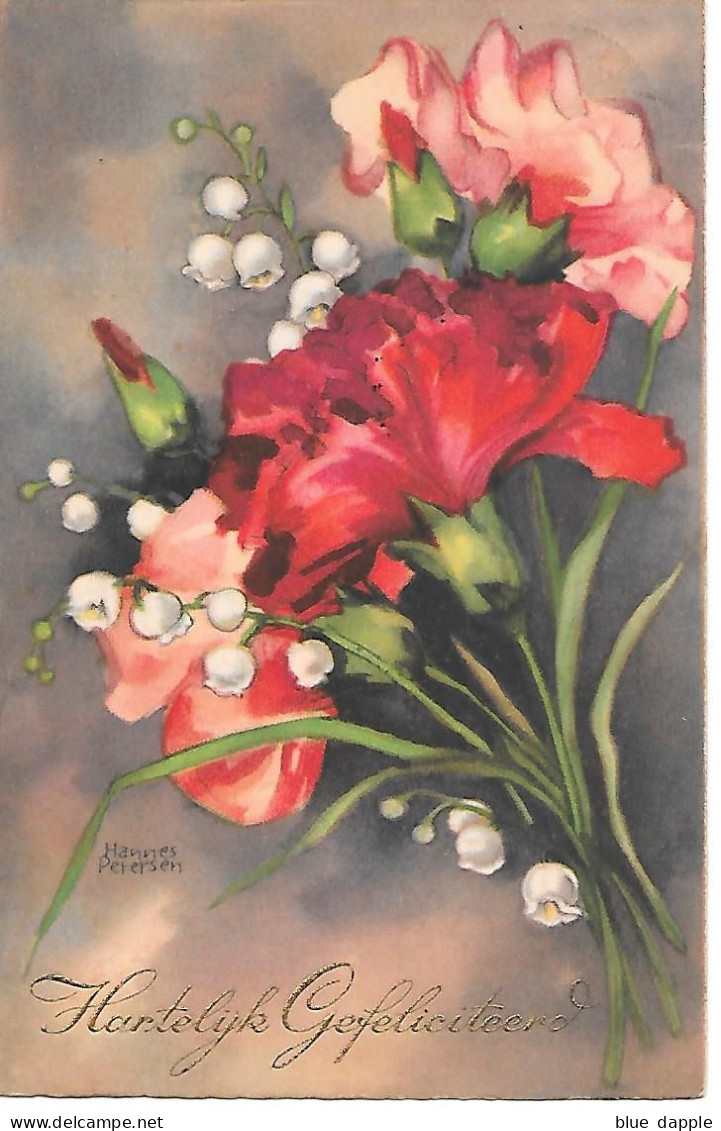 Illustrator - Hannes Petersen  - Flowers, Fleurs, Blumen, Carnation, Rose, Lily Of The Valley, œillet, Rose, Muguet - Petersen, Hannes