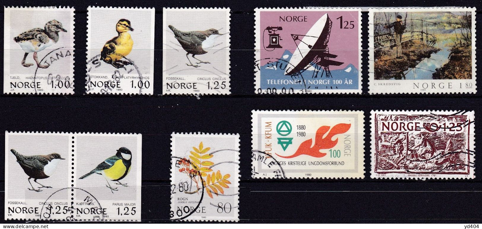 NO095 – NORVEGE - NORWAY – 1980 USED LOT – Y&T # 765-779 – CV 3,50 € - Used Stamps