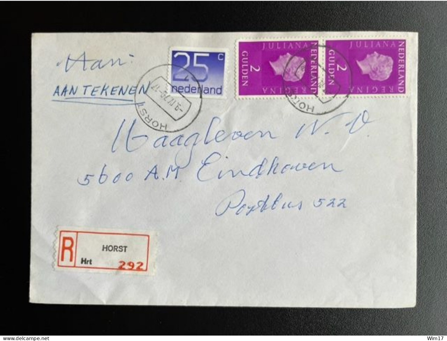 NETHERLANDS 1979 REGISTERED LETTER  HORST TO EINDHOVEN 09-04-1979 NEDERLAND AANGETEKEND - Brieven En Documenten