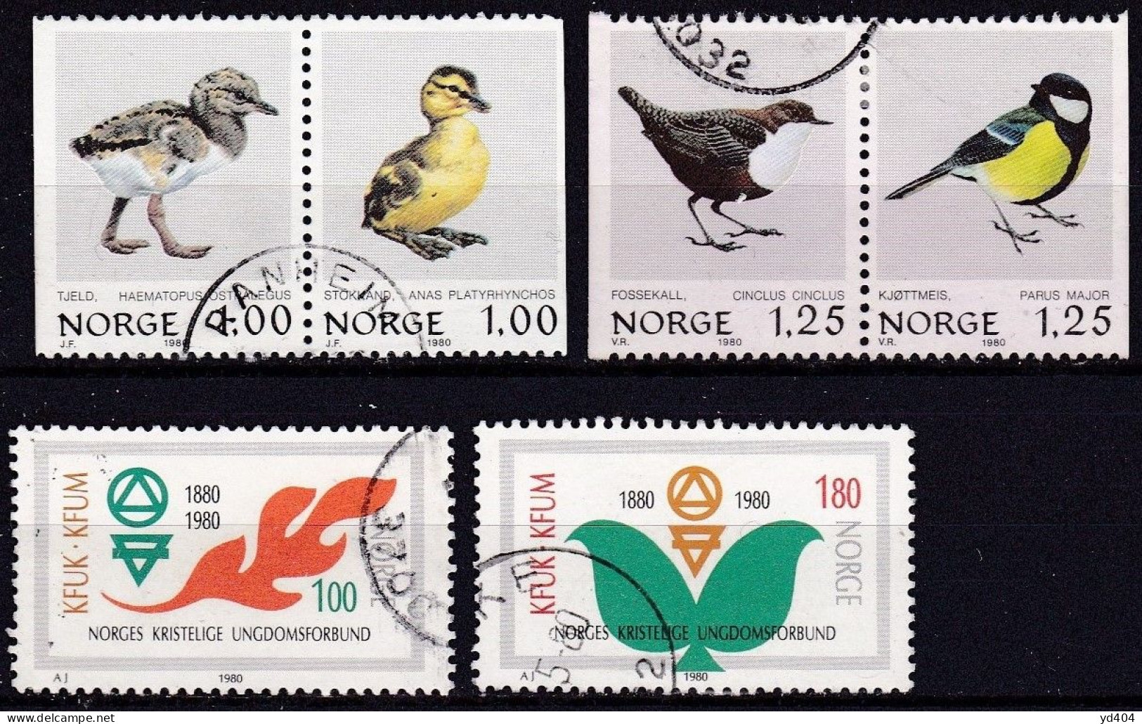 NO095B – NORVEGE - NORWAY – 1980 – FULL YEAR SET – Y&T # 765/782 USED 12,90 € - Gebruikt