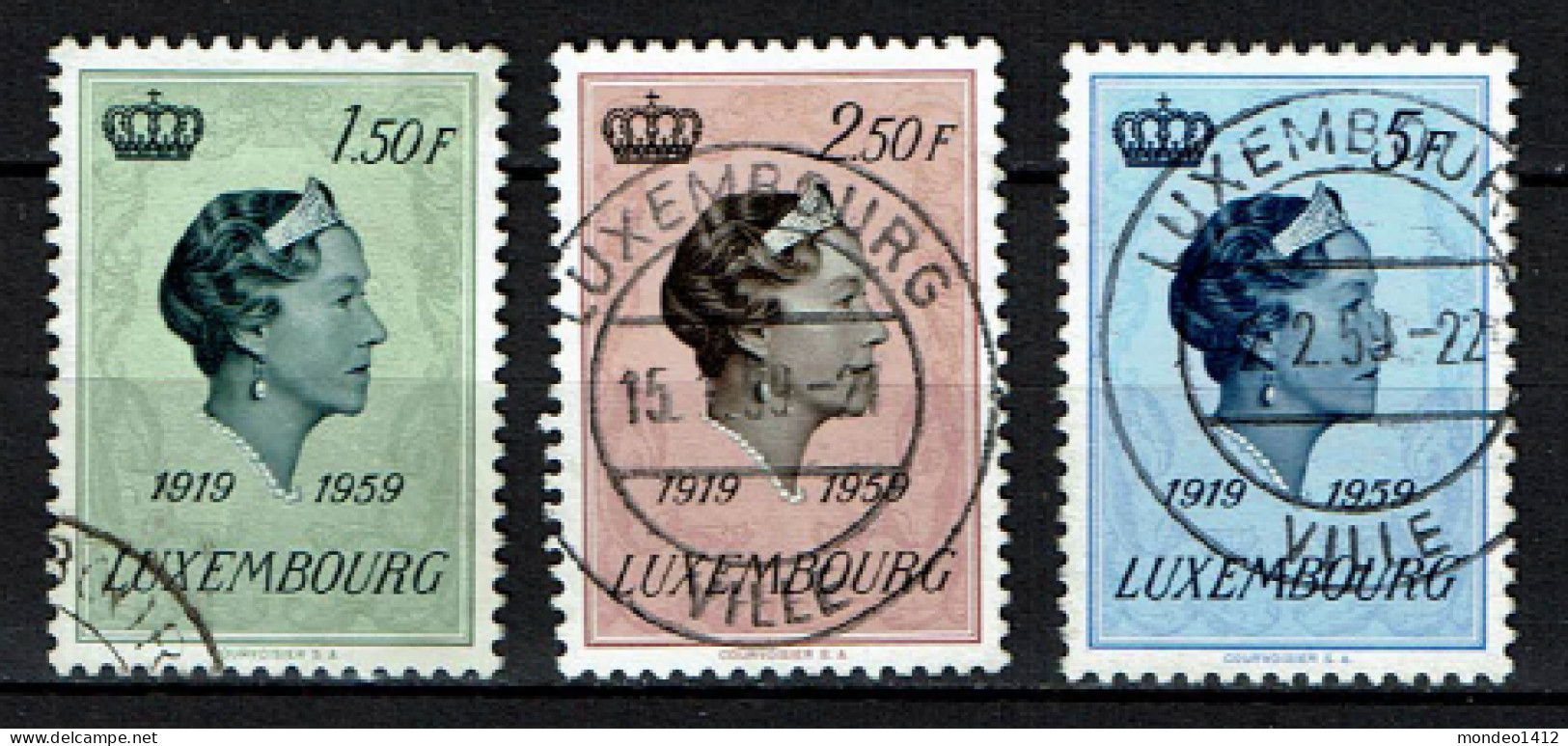 Luxembourg 1959 - Y/T 559/561 - The 40th Anniversary Of Reign Of Grand Duchess Charlotte - Oblitérés