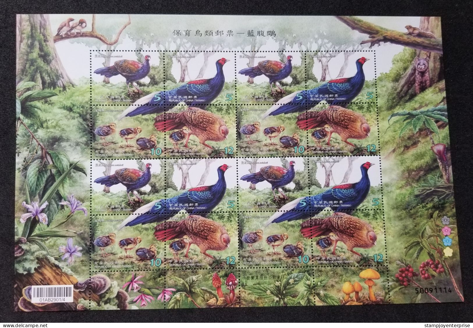 Taiwan Conservation Of Birds - Swinhoe's Pheasant 2014 Fauna Wildlife Bird Squirrel Fern (sheetlet) MNH - Neufs