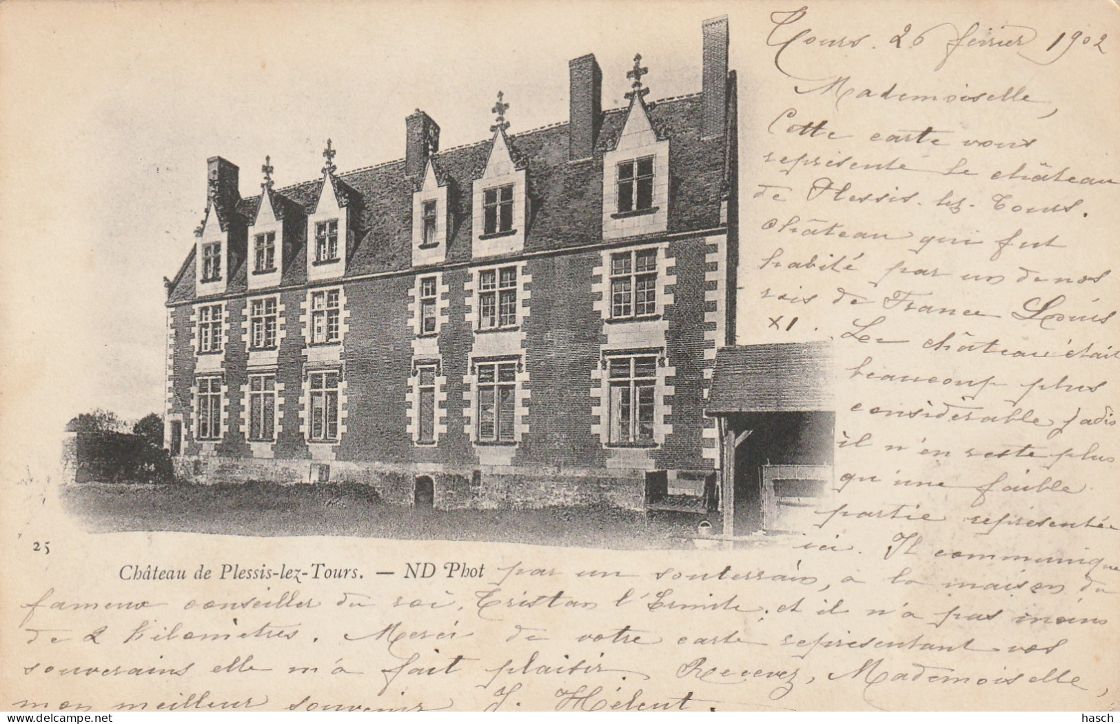 4923 131 Chateau De Plessis Lez Tours. 1902.  - La Riche