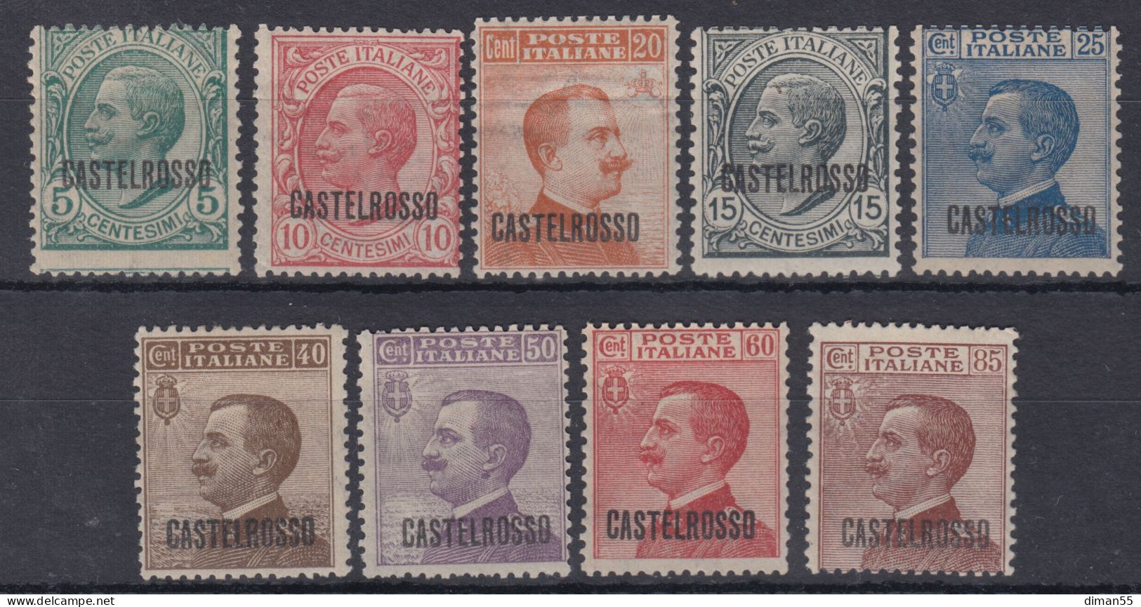 ITALIA - CASTELROSSO N.1-9 - Cv 480 Euro - Linguellati - MH* - Castelrosso