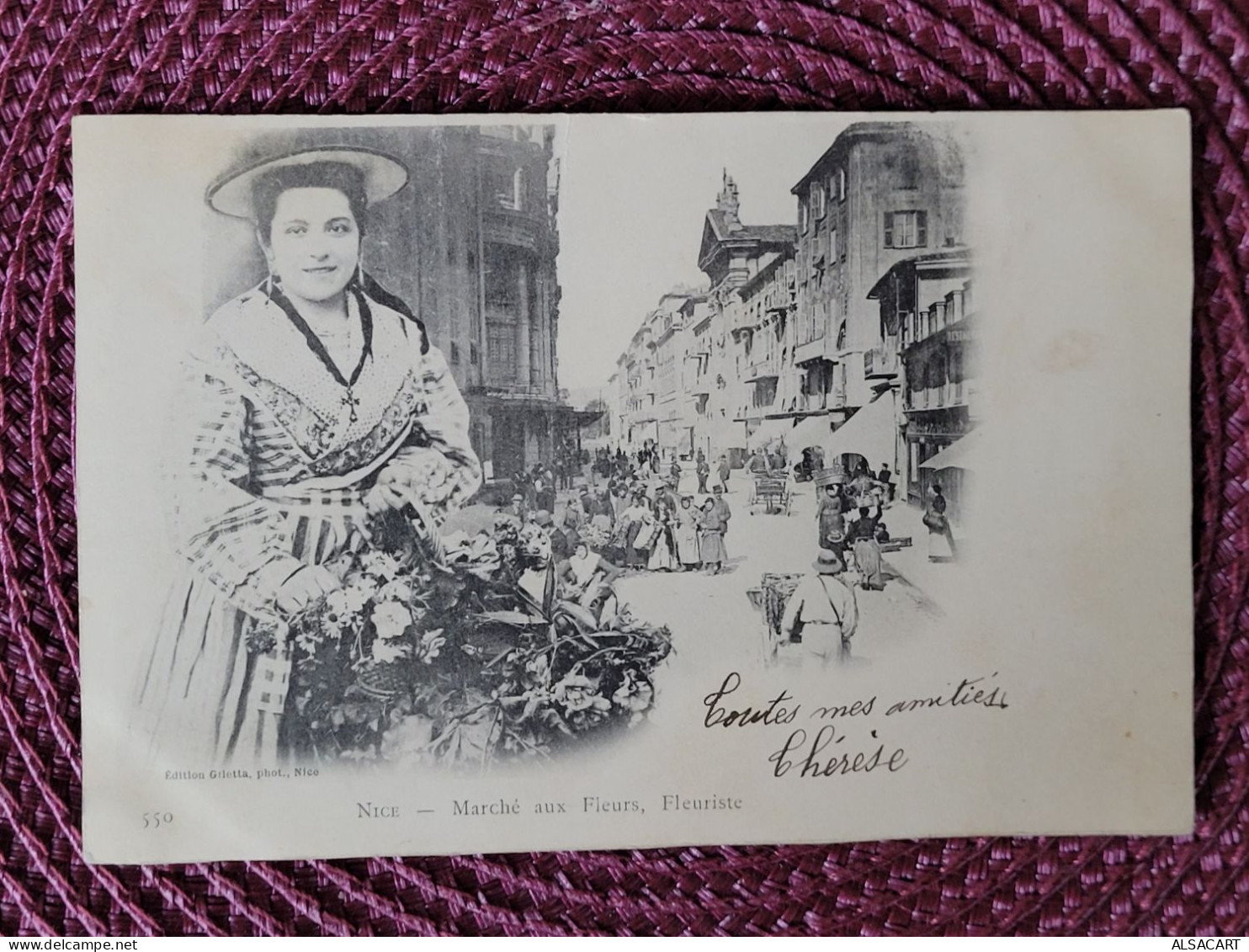 Nice Marché Aux Fleurs , Fleuriste , Dos 1900 - Old Professions