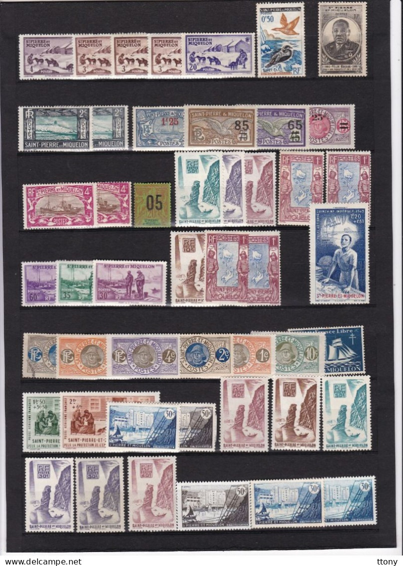 Un Lot De 130 Timbres  Amérique   Saint-Pierre-et-Miquelon Neufs Et Oblitérés Différentes Années   Et Bloc - Collections, Lots & Séries