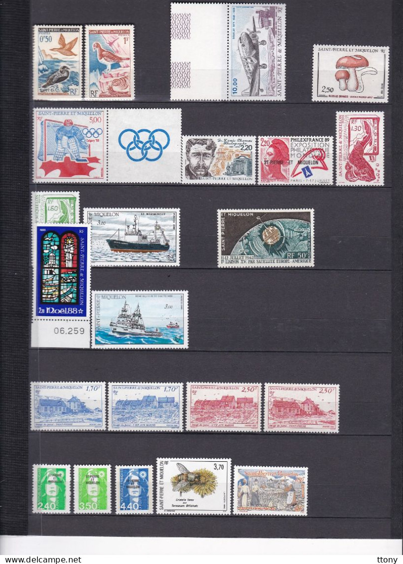 Un Lot De 130 Timbres  Amérique   Saint-Pierre-et-Miquelon Neufs Et Oblitérés Différentes Années   Et Bloc - Collections, Lots & Séries