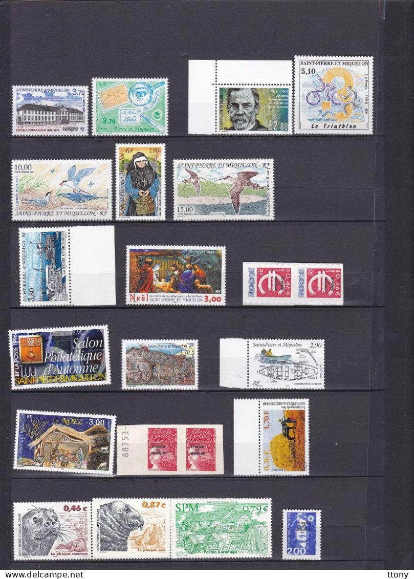 Un Lot De 130 Timbres  Amérique   Saint-Pierre-et-Miquelon Neufs Et Oblitérés Différentes Années   Et Bloc - Collections, Lots & Séries