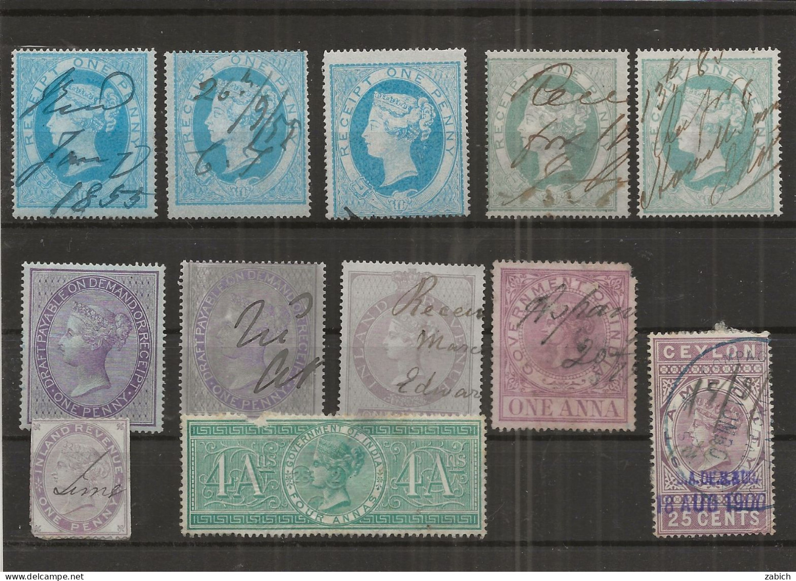 GRANDE BRETAGNE FISCAUX ANCIENS REINE VICTORIA - Revenue Stamps
