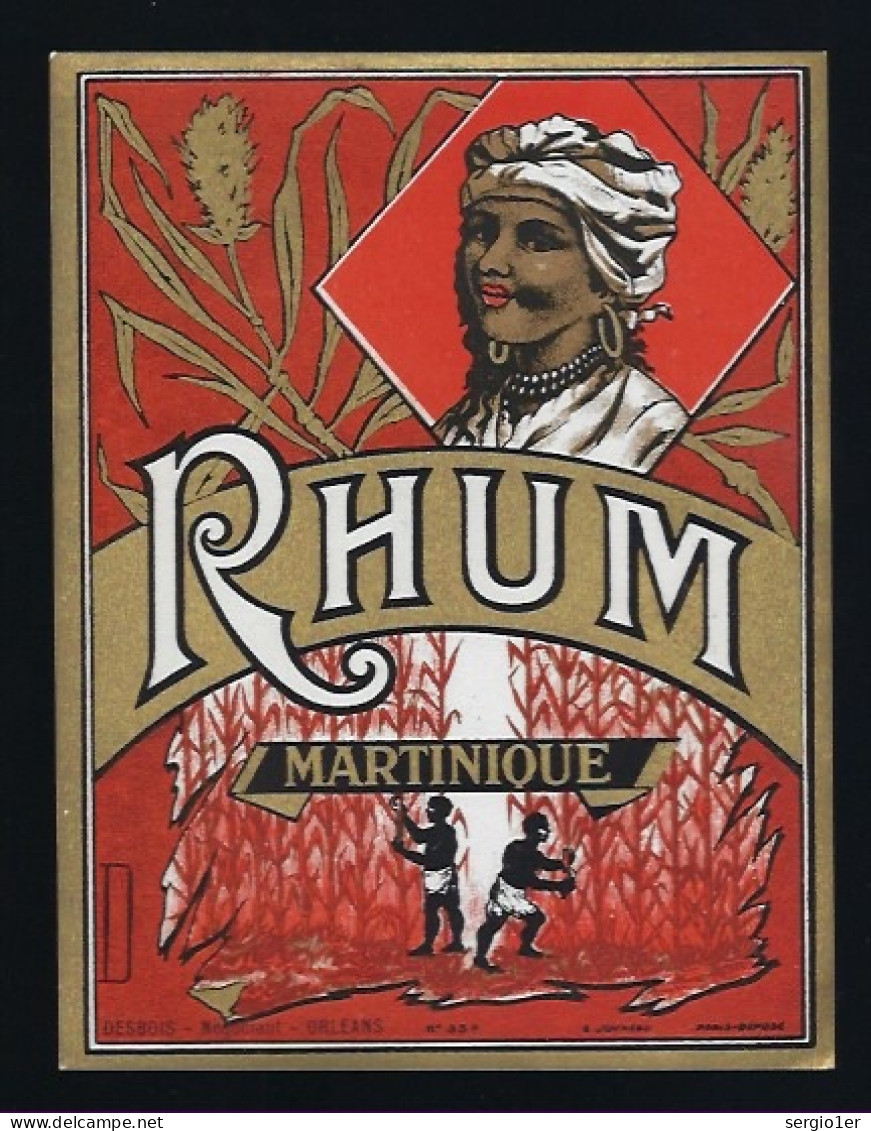 étiquette  Rhum  Martinique  " Femme"  Plantation Canes à Sucre  - France - Rhum