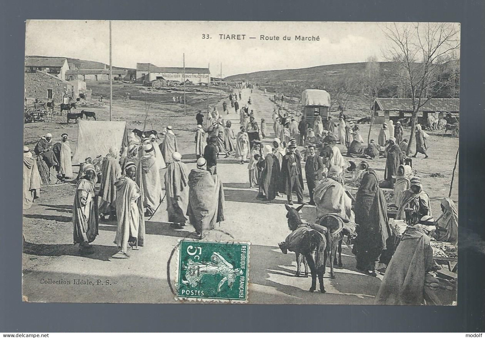 CPA - Algérie - Tiaret - Route Du Marché - Animée - 1909 - Tiaret