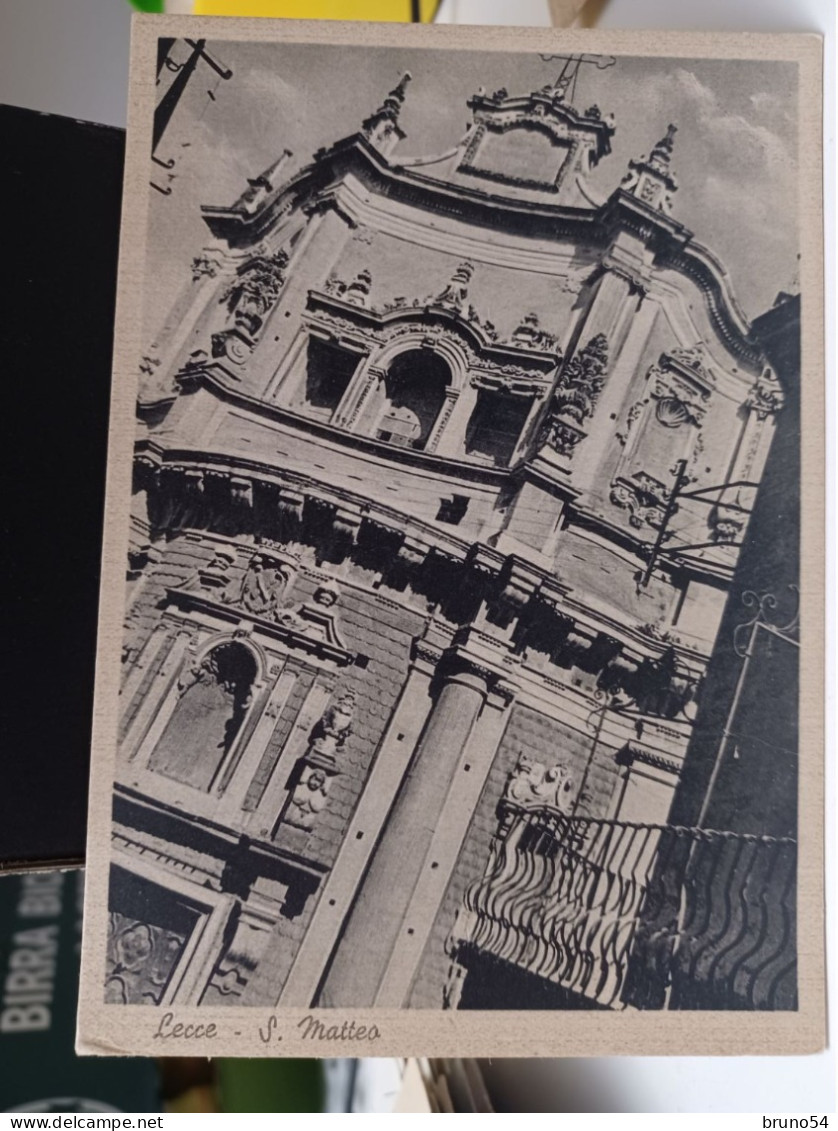 2 Cartoline Lecce, Piazzetta Regina Maria,palazzo Baroni Rossi E Chiesa S.Matteo - Lecce