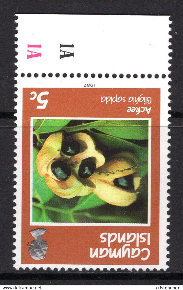 Cayman Islands 1987 Fruits - 5c Ackee - Wmk. Inverted - MNH (SG 652w) - Cayman Islands