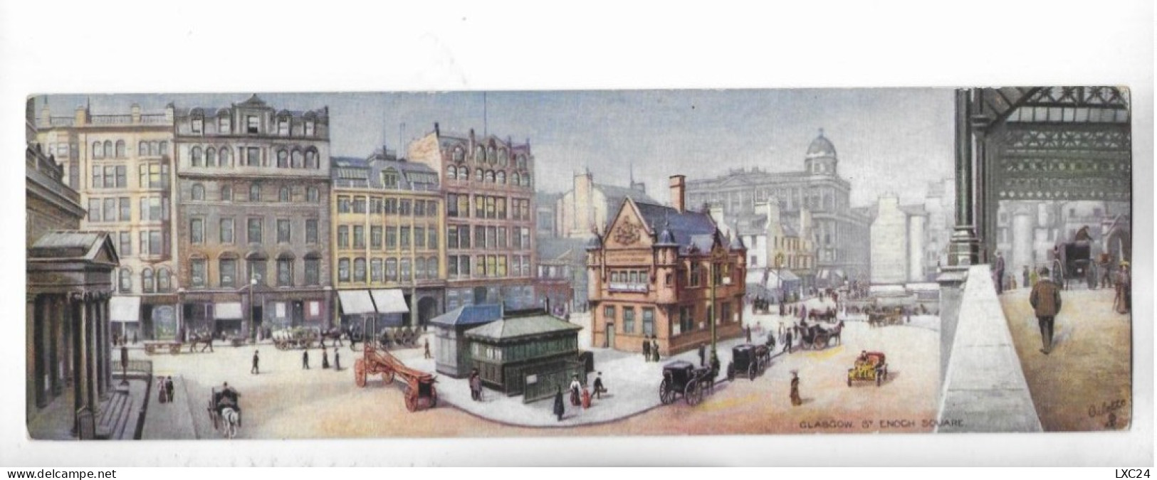 GLASGOW. ST ENOCH SQUARE. / LARGE SIZE POSTCARD. TUCK'S PANORAMIC CARD. - Lanarkshire / Glasgow