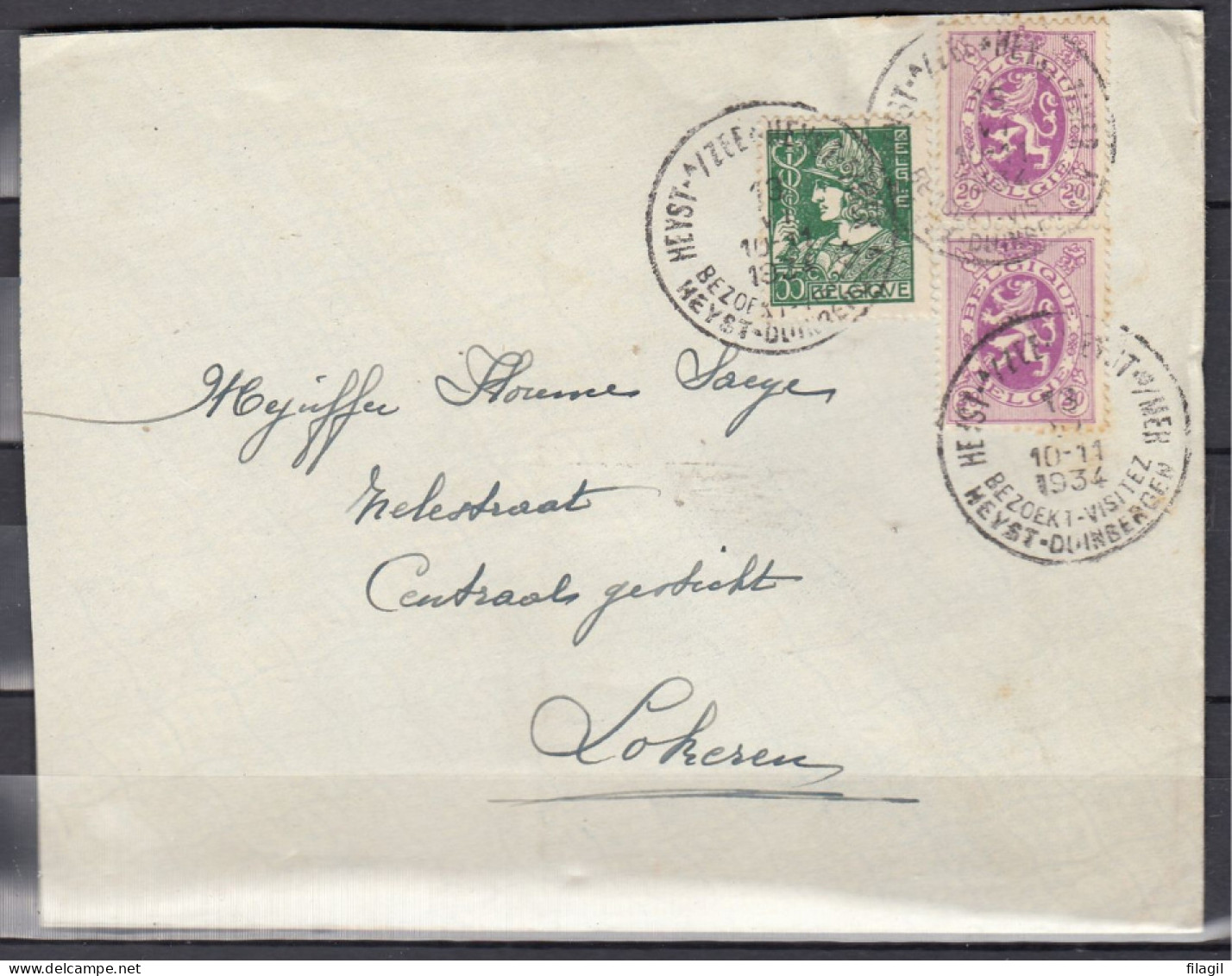 Brief Van Heist A/Zee Naar Lokeren - 1932 Ceres Und Mercure