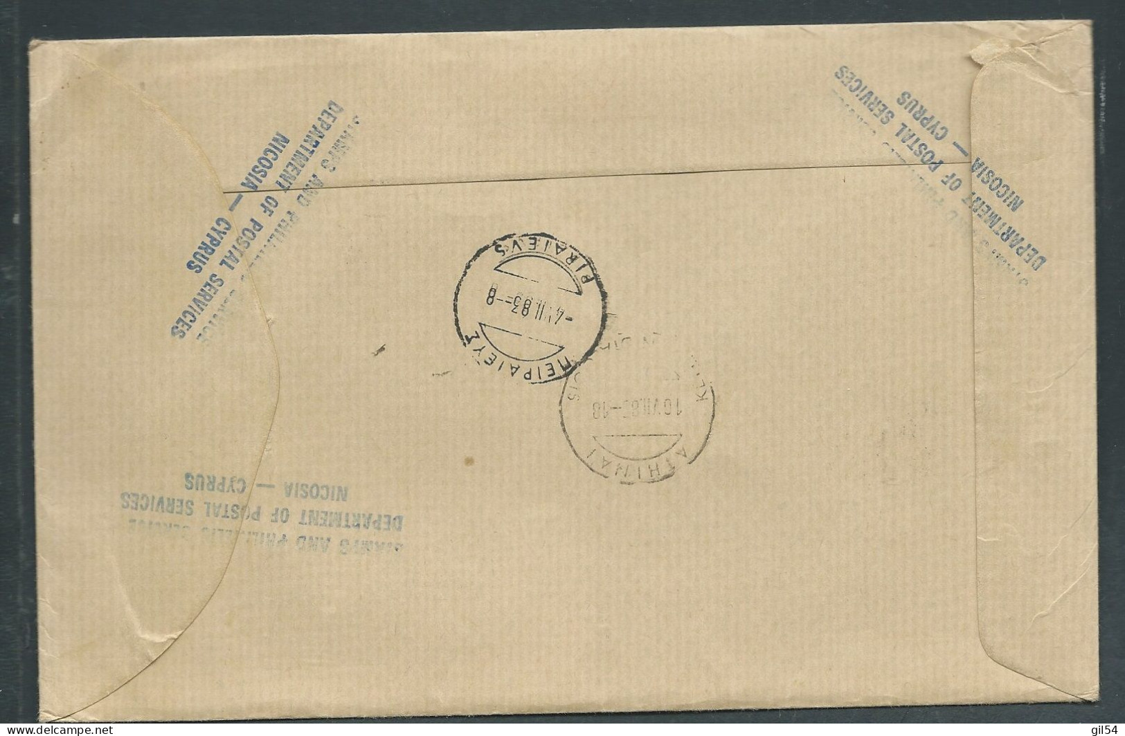 Lettre Recommandée De Chypre Pour La Grece 28/06/1983  - Malb 13108 - Lettres & Documents