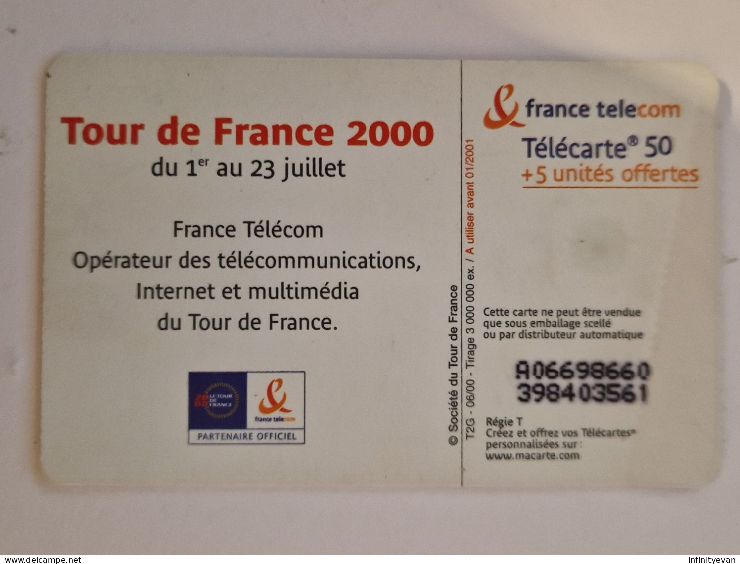 TELECARTE TOUR DE FRANCE 2020 DENTELEE - Varietà