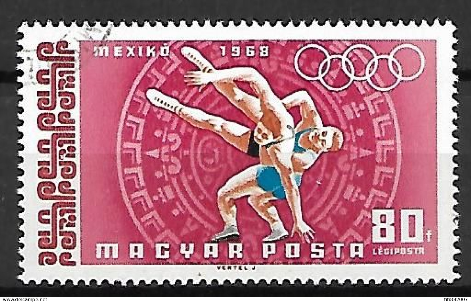 HONGRIE    -    1968  . LUTTE   /   CATCH    -   Oblitéré.  JO De MEXICO. - Wrestling