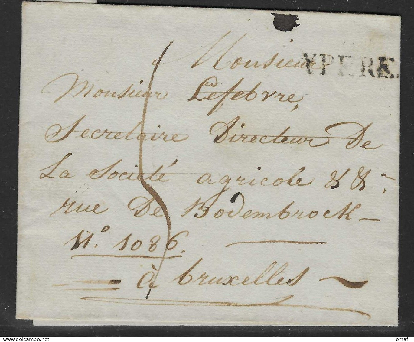 Voorloper Verstuurd Uit Ypere Naar Bruxelles - 1714-1794 (Pays-Bas Autrichiens)