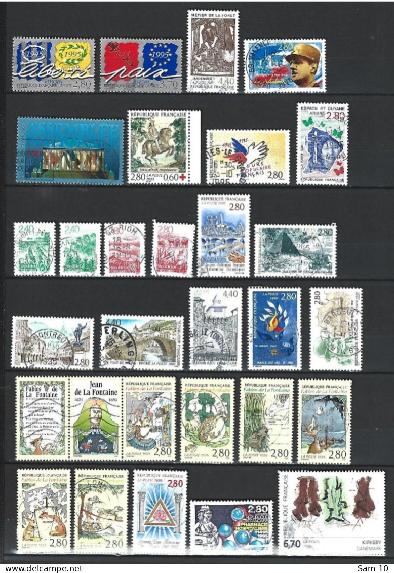 Année 1995 Complété France Oblitère N 2918/2985 - 1990-1999