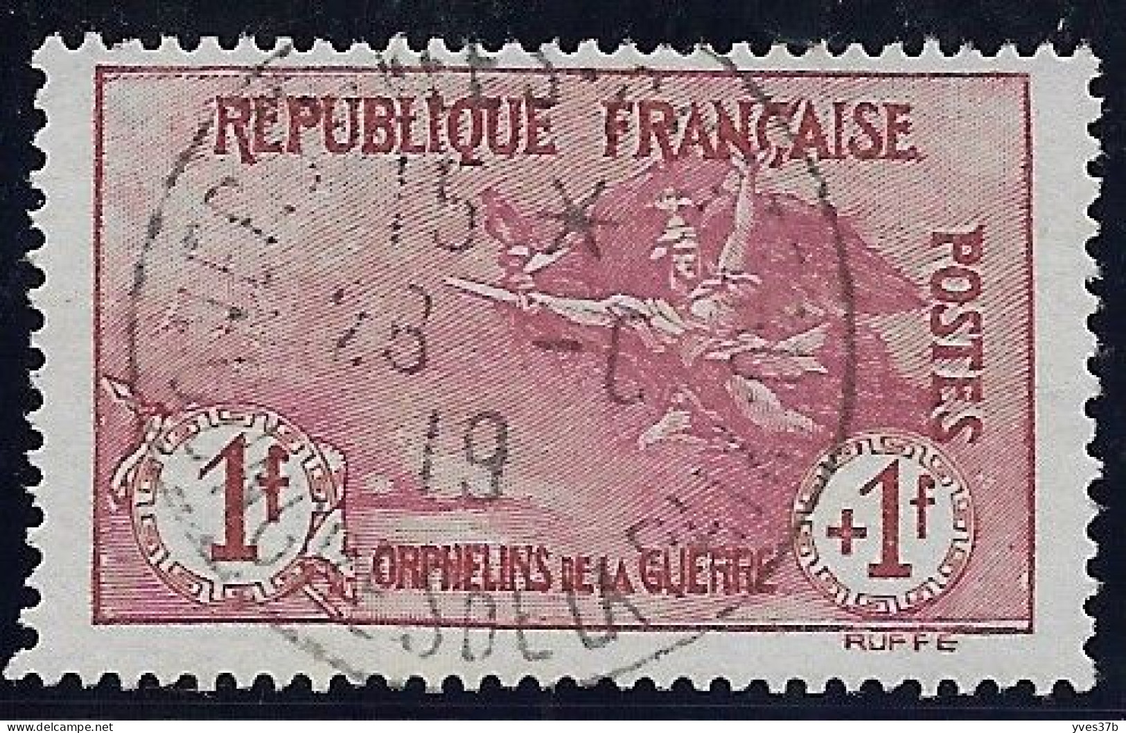 FRANCE N°154 - 1fr+1fr Carmin - Oblitéré Plein Centre 1919 - TTB - - Used Stamps