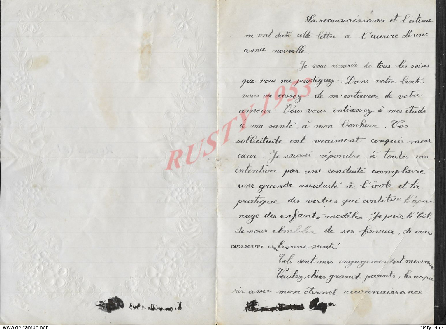 ANCIENNE LETTRE ECRITE DE REIMS 1901 DECOUPIS BOUQUET DE FLEURS ( FLEUR ) : - Flowers