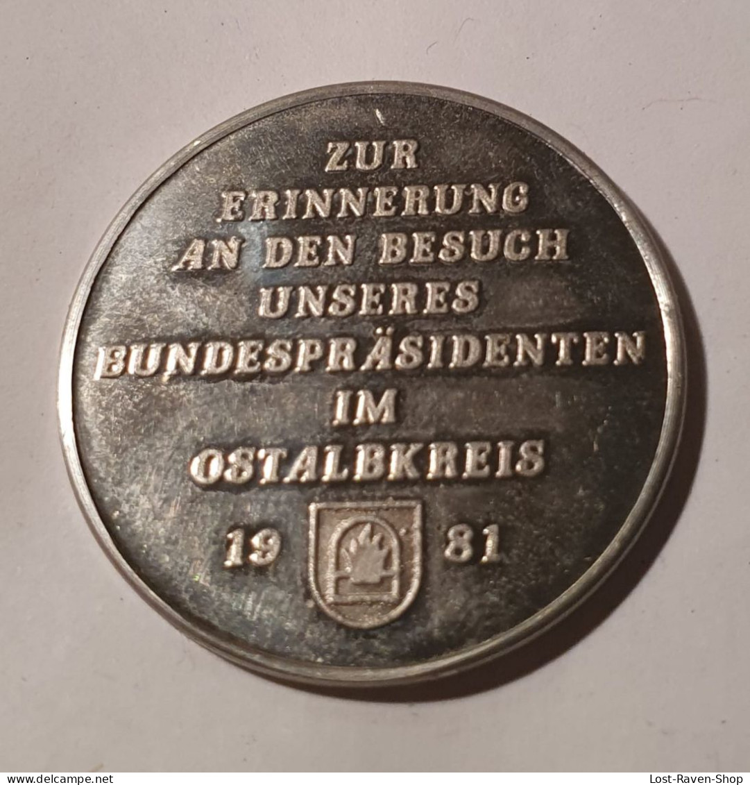 Zur Erinnerung An Den Besuch Unseres Bundespräsidenten Im Ostalbkreis 1981 - Karl Carstens - Monete Allungate (penny Souvenirs)