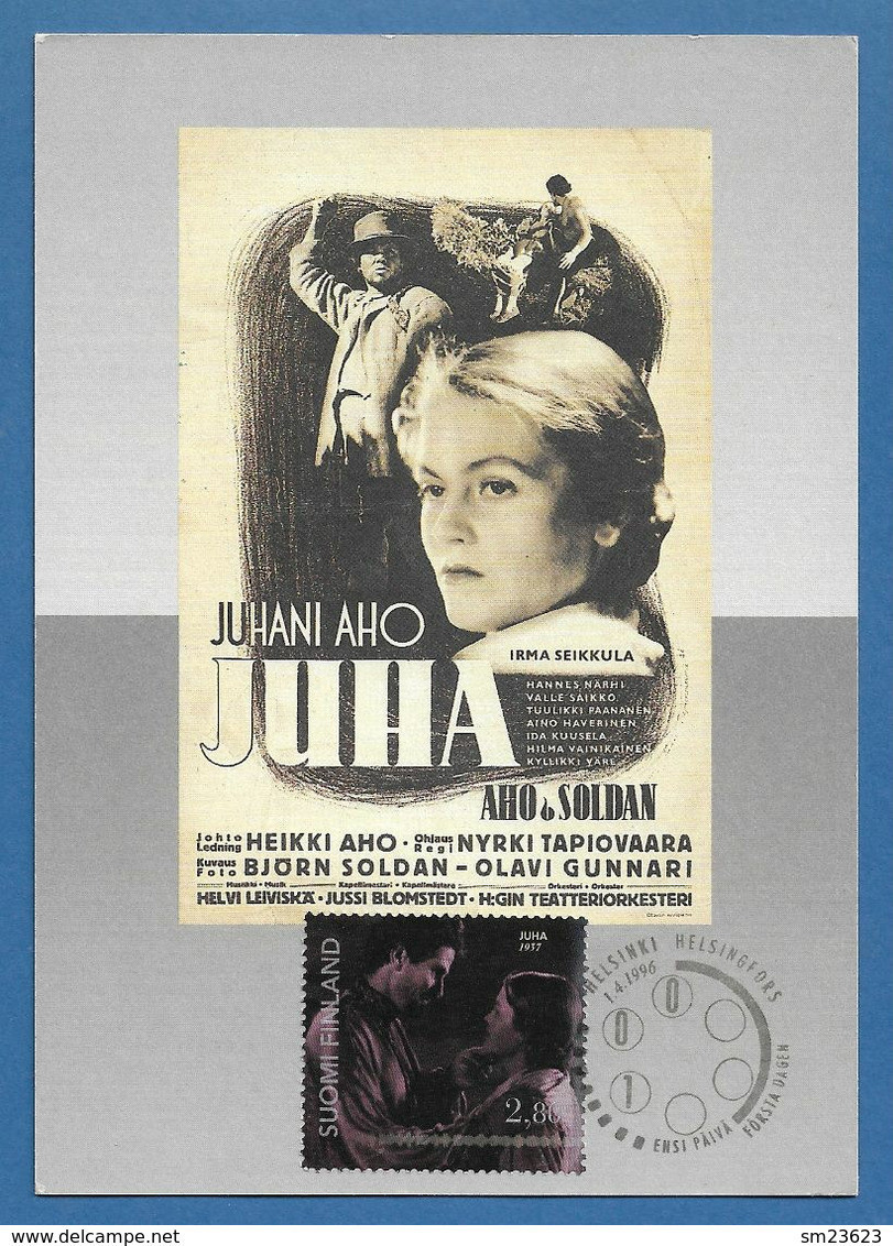 Finnland / Suomi 1996  Mi.Nr. 1337 ,  " Juha " - 100 Jahre Finnischer Film - Maximum Card - Helsinki 1.4.1996 - Maximumkarten (MC)