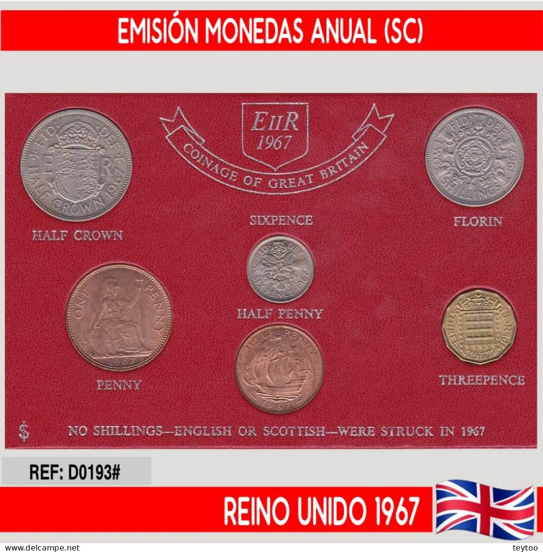 D0193# Reino Unido 1967. Set Monedas Sin Circular (UNC) - Mint Sets & Proof Sets