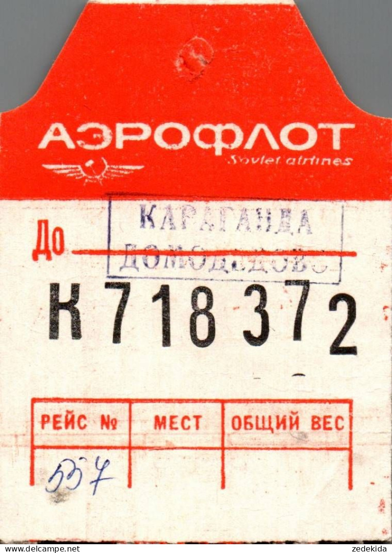 A4556 - 2 Flugticket Flugkarten Aeroflot - Europa